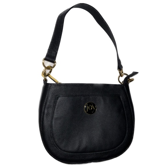 JOY Black Chic Leather Bag with Removable Pompom Plus RFID Tech & Anti-Microbial - Picture 2 of 10